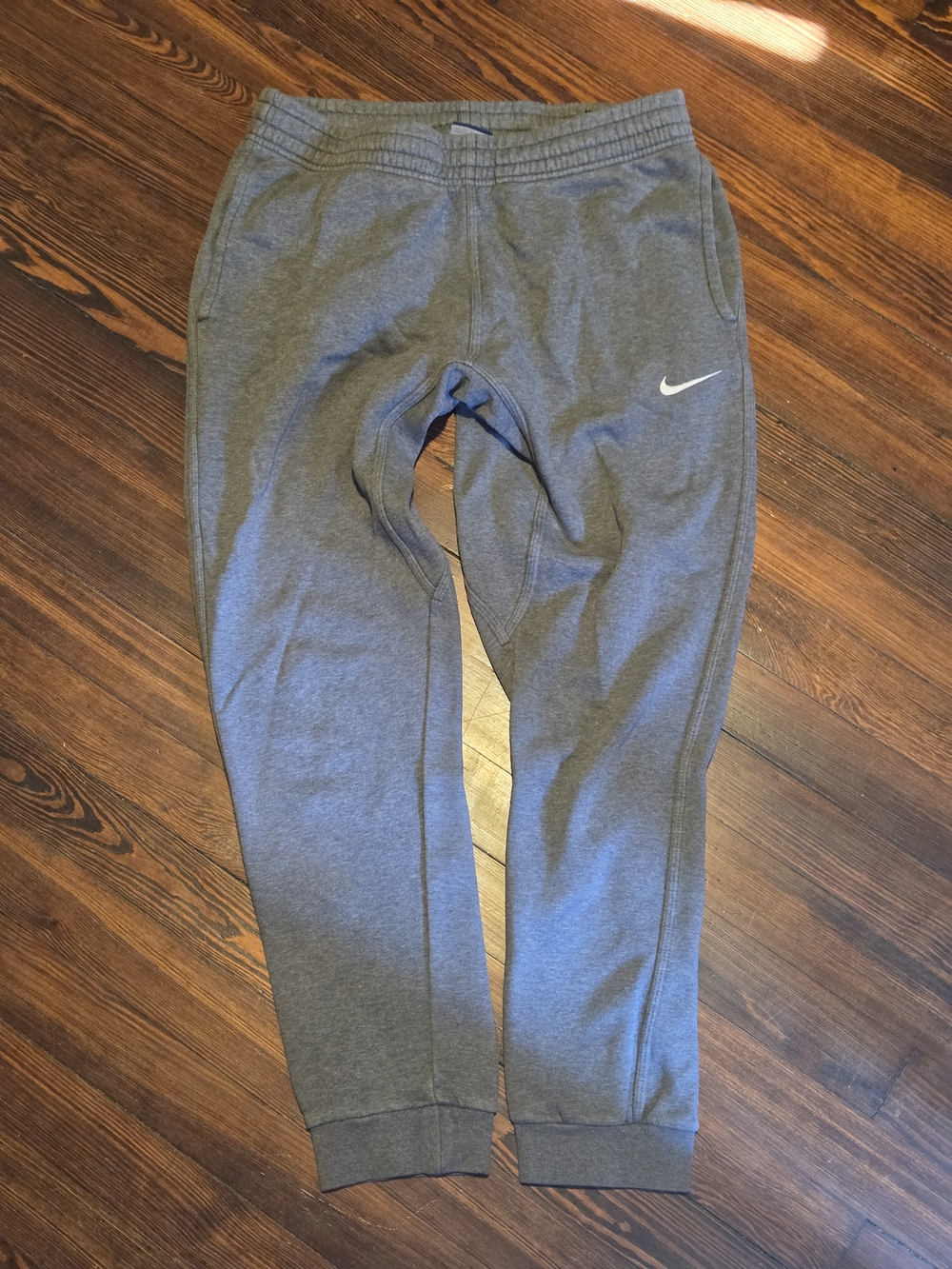Nike Gray Athletic Fleece Joggers with White Swoosh